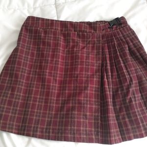 Red plaid skirt